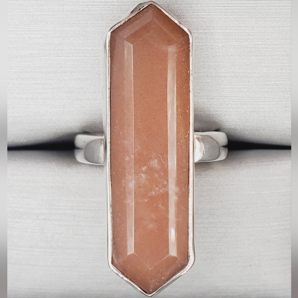 Sunstone 925 Sterling Silver Statement Ring - image 1